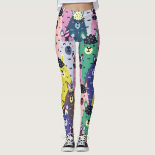 Farbenfrohe Llamas Childish Seamless Hintergrund Leggings