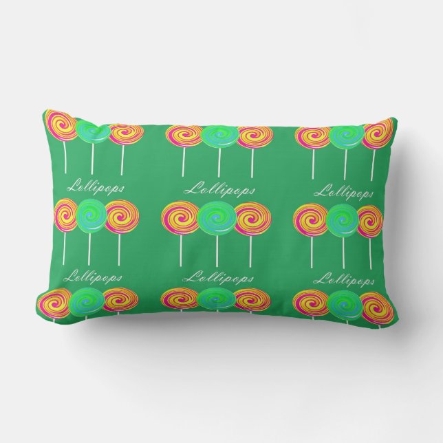 Farbenfrohe Lollipops-Illustrationswerfen Kissen (Vorderseite)