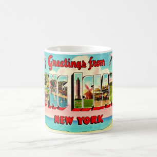 Farbenfrohe Long Island Postcard Kaffeetasse