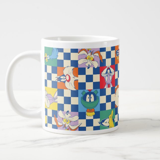 Farbenfrohe LOONEY TUNES™ Schachbrett Toss Pattern Jumbo-Tasse (Links)