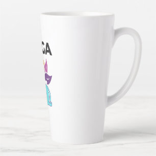 Farbenfrohe Lotus Balance bei weiblichen Yoga Vibe Milchtasse