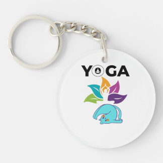 Farbenfrohe Lotus Balance bei weiblichen Yoga Vibe Schlüsselanhänger