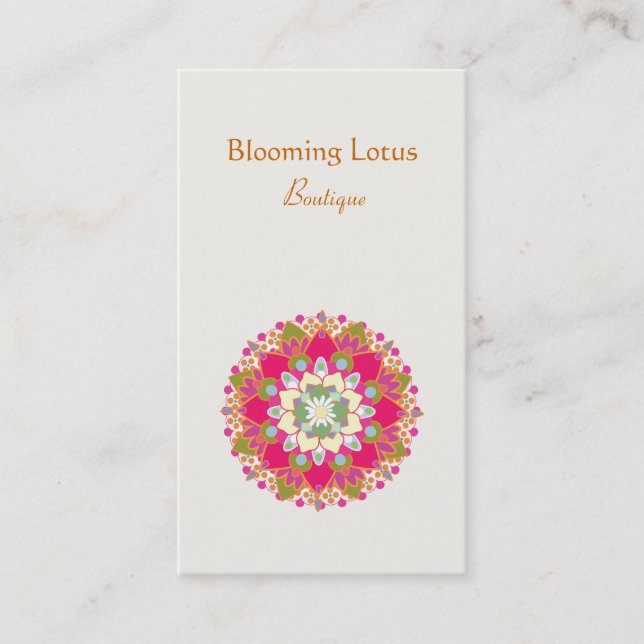Farbenfrohe Lotus Blume Business Card Visitenkarte (Vorderseite)