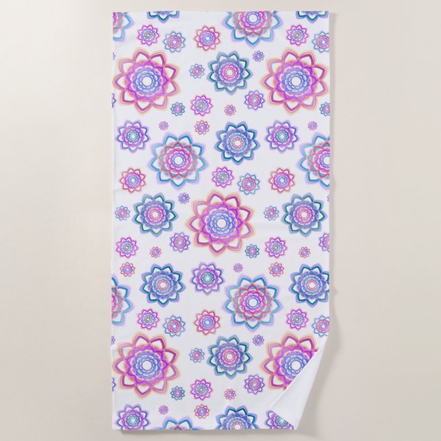 Farbenfrohe Lotus Einfach rosa Pastellgrün Strandtuch (Vorderseite)