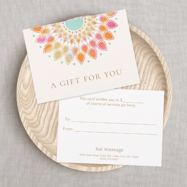 Farbenfrohe Lotus Floral Wellness-Center Geschenk Einladung (Von Creator hochgeladen)