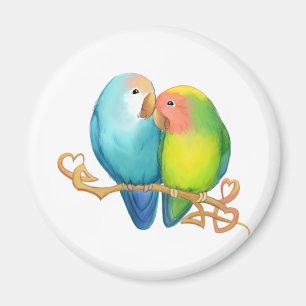 Farbenfrohe Lovebirds Magnet