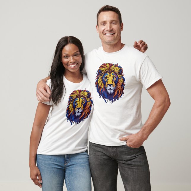 Farbenfrohe Löwenwand T-Shirt (Unisex)