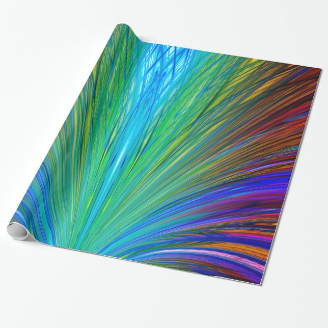 Farbenfrohe Lüfterfeder Geschenkpapier (Ungerollt)