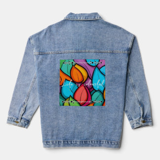 Farbenfrohe lustige Jeansjacke
