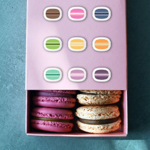 Farbenfrohe Macaron Set Stickers Aufkleber