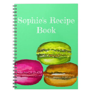 Farbenfrohe Macarons Aquarellkunst funky Notizblock