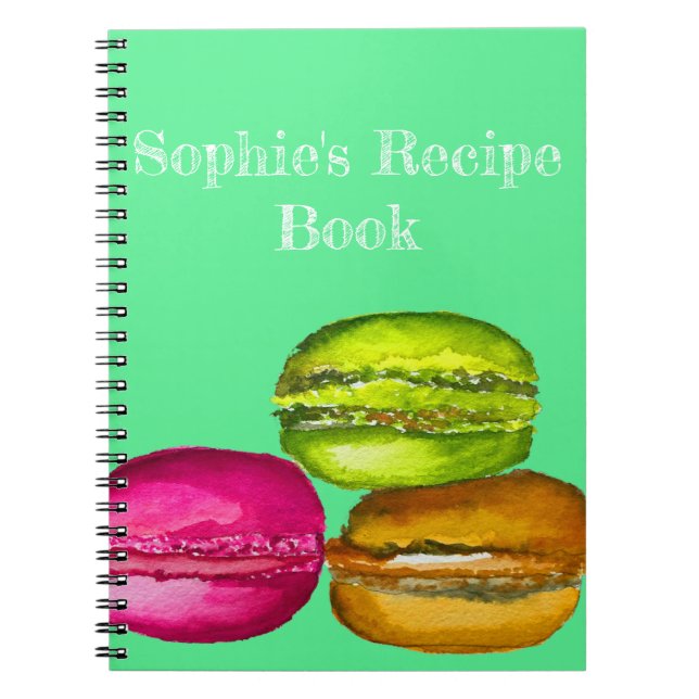 Farbenfrohe Macarons Aquarellkunst funky Notizblock (Vorderseite)