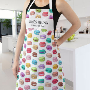 Farbenfrohe Macarons Baker Koch Meme's Küchen Cust Schürze