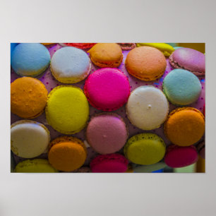 Farbenfrohe Macarons Geschmackvoll gebackenes Dess Poster