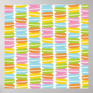 Farbenfrohe Macarons Stack Pattern Poster