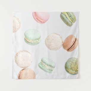 Farbenfrohe Macarons: Süß fallendes Muster. Wandteppich