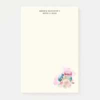 Farbenfrohe Macarons und Blume Wasserfarben