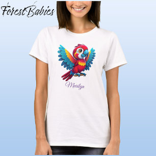 Farbenfrohe Macaw Parrot Bird Cartoon Grafische Ba T-Shirt