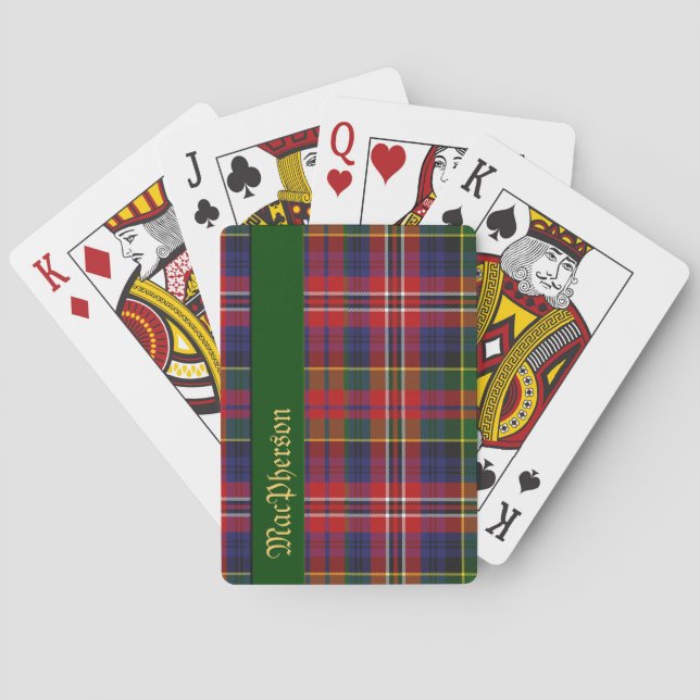 Farbenfrohe MacPherson Tartan Karierte Spielkarten (Rückseite)
