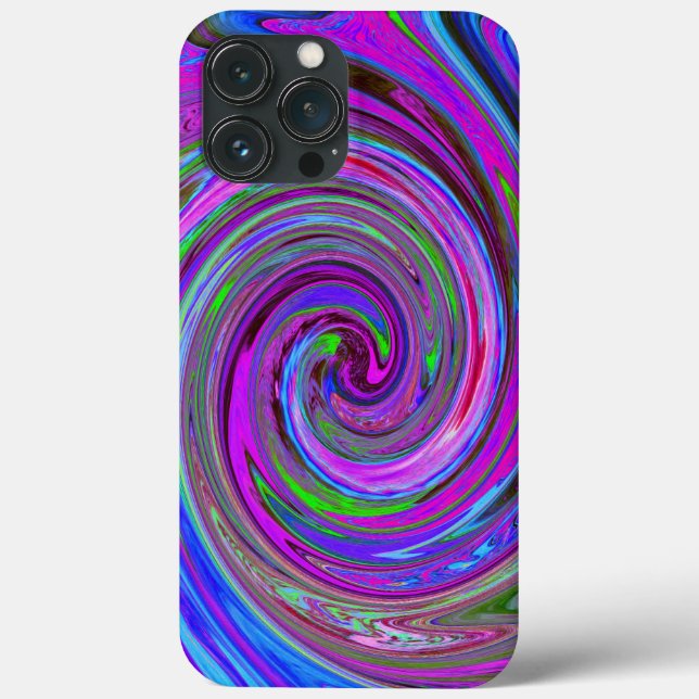 Farbenfrohe Magenta Swirl Retro Abstraktes Design Case-Mate iPhone Hülle (Rückseite)