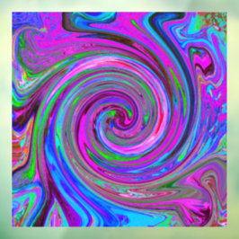 Farbenfrohe Magenta Swirl Retro Abstraktes Design Fensteraufkleber