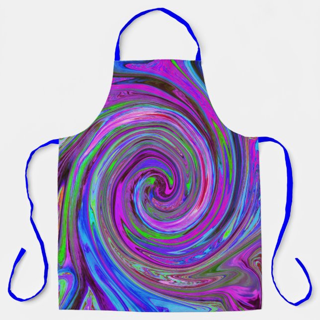 Farbenfrohe Magenta Swirl Retro Abstraktes Design Schürze (Vorderseite)