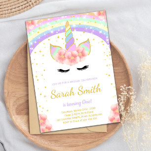 Farbenfrohe Magical Girl Party Card Einladung