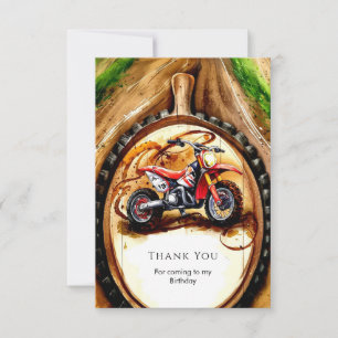 Farbenfrohe Magie Motorrad Geburtstag Dankeskarte