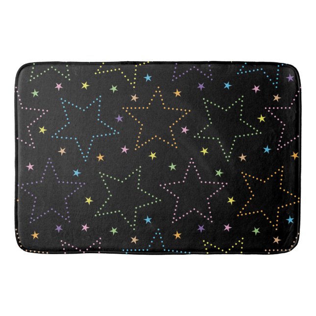 Farbenfrohe Magie Starry Night Sky Muster Badematte (Vorderseite)