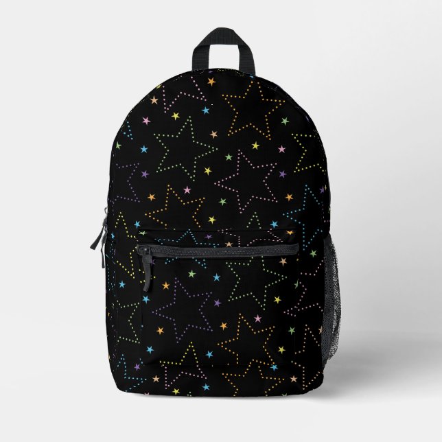 Farbenfrohe Magie Starry Night Sky Muster Bedruckter Rucksack (Vorderseite)