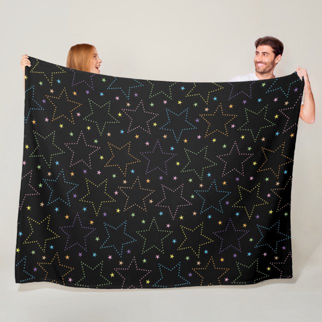Farbenfrohe Magie Starry Night Sky Muster Fleecedecke (Beispiel)