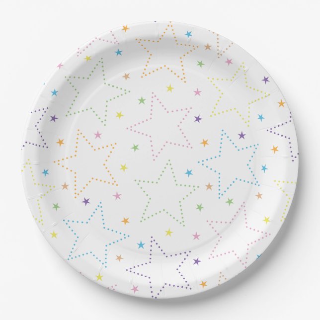 Farbenfrohe Magie Starry Night Sky Muster Pappteller (Vorderseite)