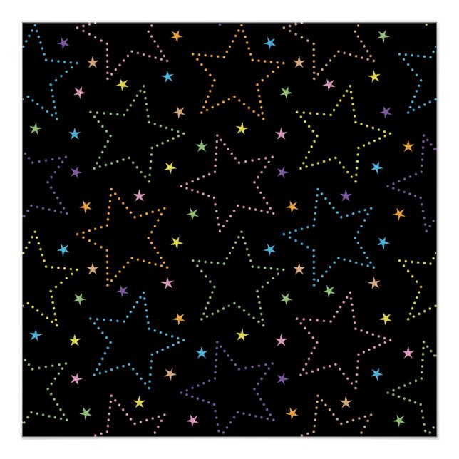 Farbenfrohe Magie Starry Night Sky Muster Poster (Vorderseite)