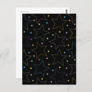 Farbenfrohe Magie Starry Night Sky Muster Postkarte