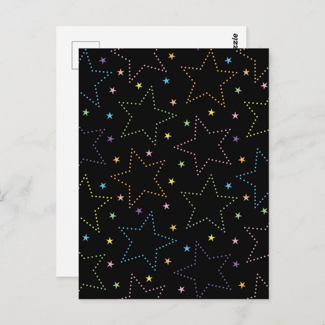 Farbenfrohe Magie Starry Night Sky Muster Postkarte (Vorne/Hinten)
