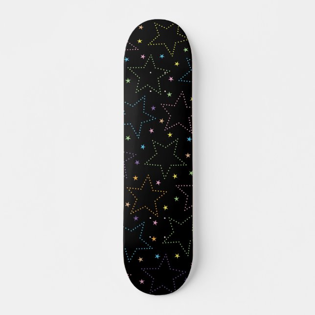Farbenfrohe Magie Starry Night Sky Muster Skateboard (Vorne)