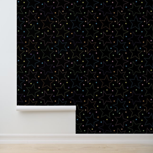 Farbenfrohe Magie Starry Night Sky Muster Tapete (Anwendung)