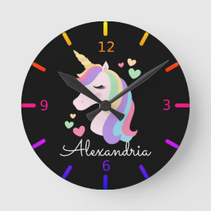 Farbenfrohe magische Einheit Runde Wanduhr