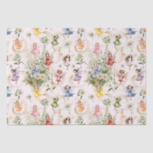 Farbenfrohe magische Niedliche Blumenflocken Gold Seidenpapier