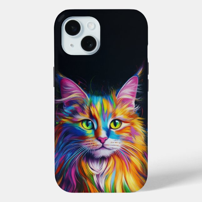 Farbenfrohe Maine Coon Phone Case (Rückseite)