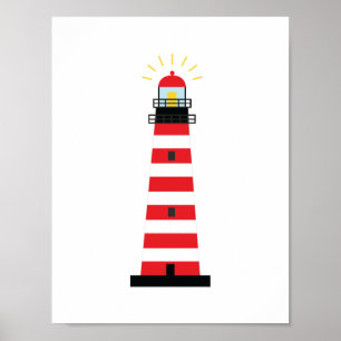 Farbenfrohe Maine West Quoddy Head Lighthouse Poster