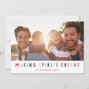 Farbenfrohe Making Spirituosen Bright Holiday Foto Feiertagskarte