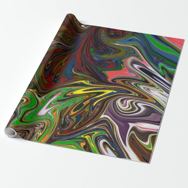 Farbenfrohe Malerei | Abstrakte Kunstkunst Geschenkpapier (Ungerollt)