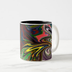 Farbenfrohe Malerei Abstrakte Kunstkunst Zweifarbige Tasse