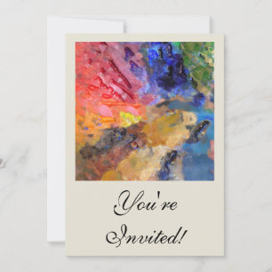 Farbenfrohe Malerei des Künstlers Einladung