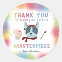 Farbenfrohe Malerei Party Welpe Hund Geburtstag Gu