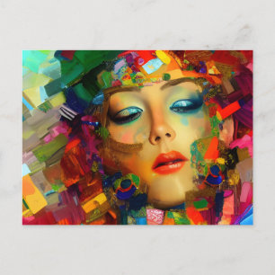 Farbenfrohe Malerei Postkarte