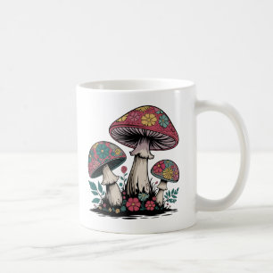 Farbenfrohe Malerei und Blume Illustration Kaffeetasse