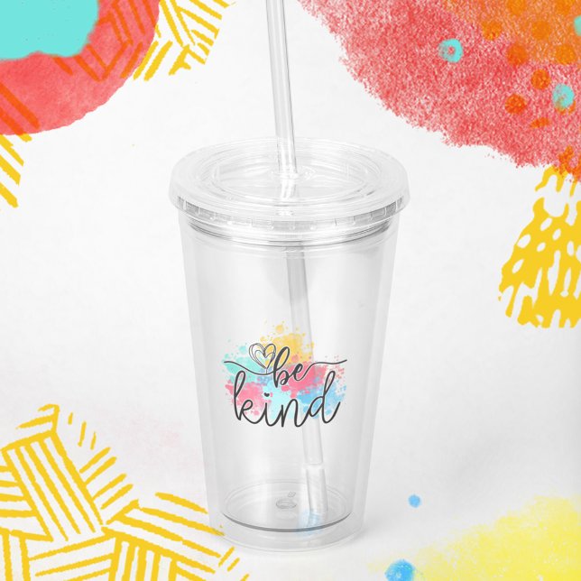 Farbenfrohe, malerische Splash Acryltrinkbecher (This cute tumbler is available in several different lid and straw colors. )