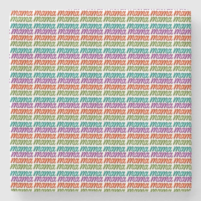 Farbenfrohe Mama-Geschenktasche Steinuntersetzer (Vorderseite)